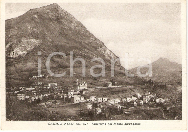 1955 CASLINO D'ERBA (CO) Panorama con MONTE BARZEGHINO Cartolina FG VG