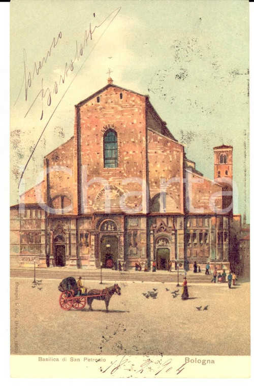 1904 BOLOGNA Basilica di SAN PETRONIO *Autografo dott. Lorenzo BORTOLOTTI FP VG