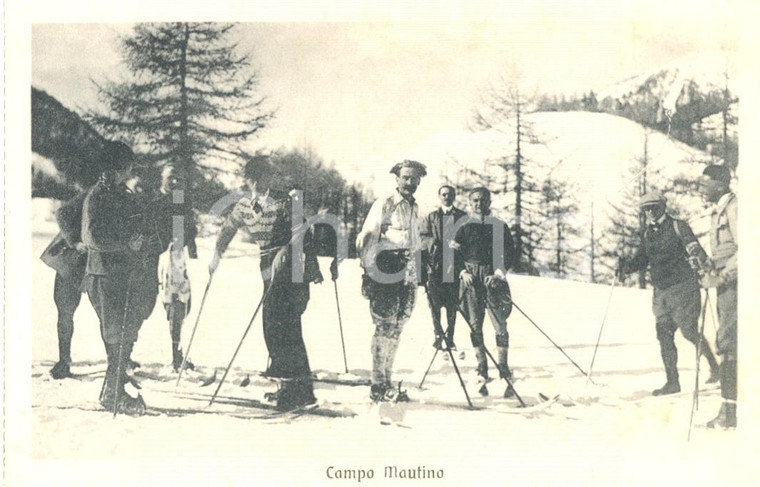 1920 ca CLAVIERE Campo MAUTINO SCI Ottorino MEZZALAMA arriva dalla gara di fondo