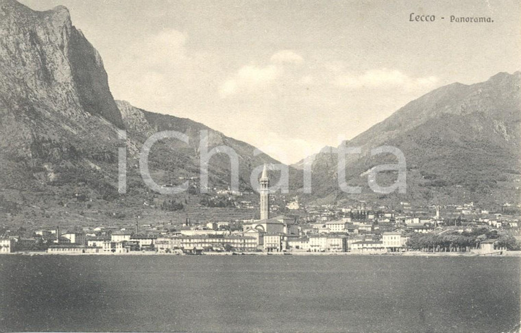 1909 LECCO Veduta panoramica dal lago  *Cartolina postale FP VG