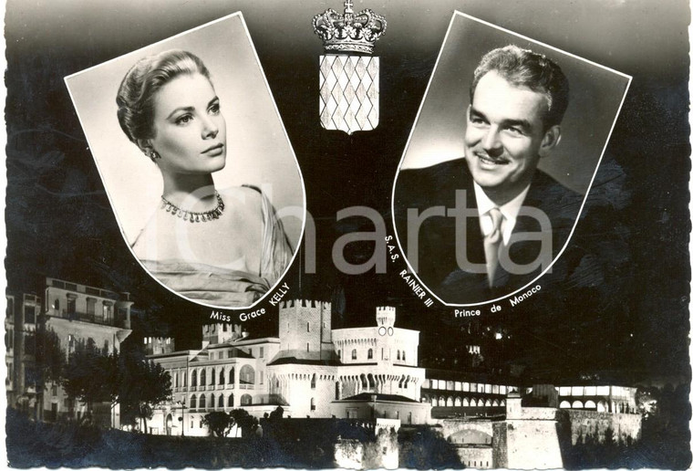 1956 PRINCIPATO MONACO Ritratti Principe RANIERI Grace KELLY dopo fidanzamento