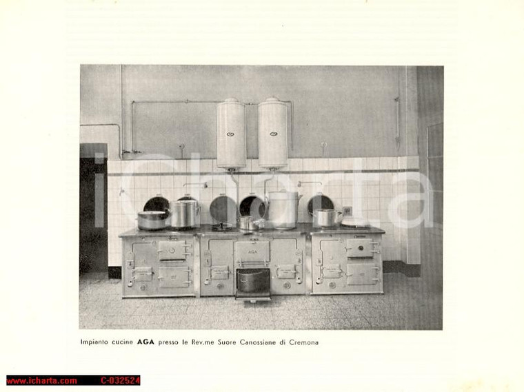 1930 ca. SUORE CANOSSIANE CREMONA pubblicità cucine AGA