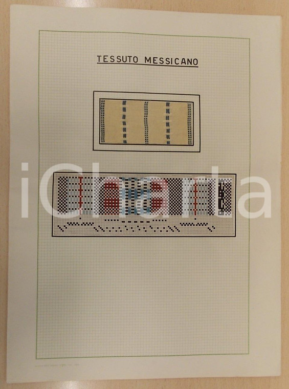 1939 BERGAMO Angelo GALIGNANI Studi su campionari tessili - Tessuto messicano