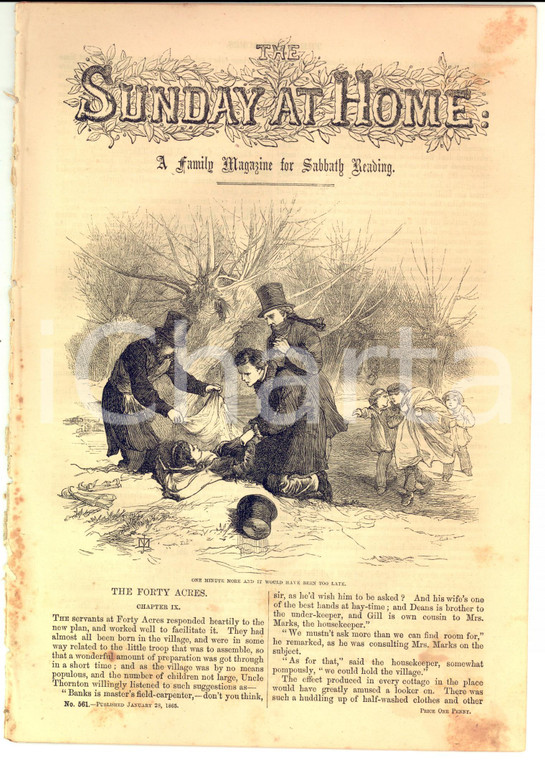1865 LONDON The Sunday at Home -The forty acres *Rivista RELIGIOUS TRACT SOCIETY
