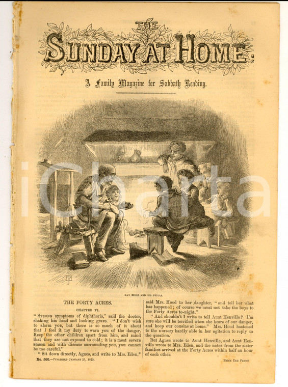 1865 LONDON The Sunday at Home -The forty acres ch. VI *RELIGIOUS TRACT SOCIETY