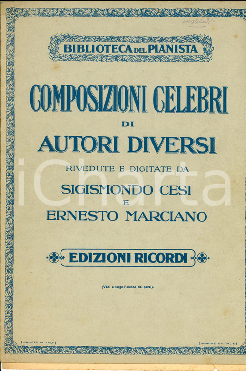 1920 ca Sigismondo CESI Ernesto MARCIANO Composizioni celebri di autori diversi 
