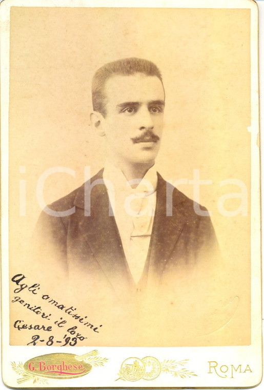 1893 ROMA RItratto del giovane Cesare ai genitori *Fotografia G. BORGHESE