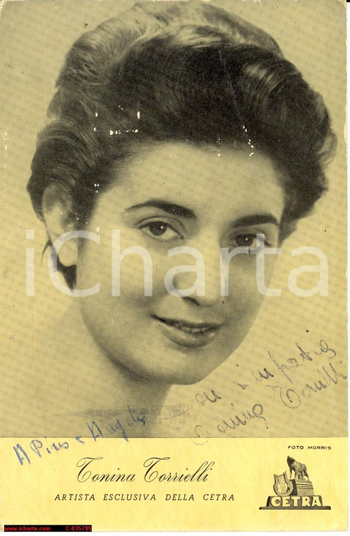 Tonina Torrielli anni '50 - Autografo su foto