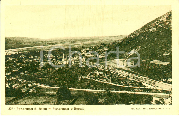 1939 BERAT (ALBANIA) Veduta panoramica dell'abitato *Cartolina FP NV