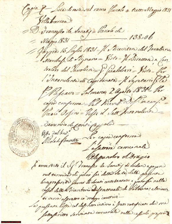 1831 VILLETTA BARREA (AQ) DE SANCTIS diritti su pascoli