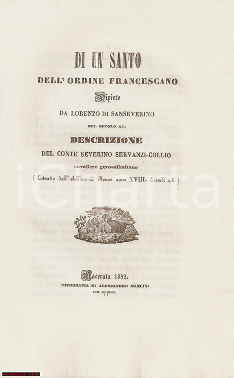 1852 MONTEMILIONE PZ Dipinto di Lorenzo da SAN SEVERINO (3)