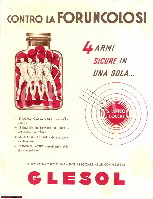 1950 Glesol, contro foruncolosi e stafilococchi