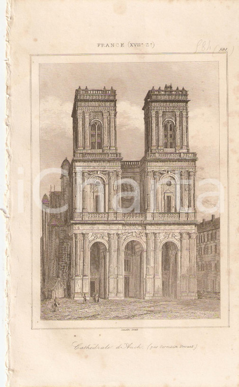 1840 AUCH (FRANCE) Cathédrale SAINTE MARIE - L'univers *Stampa inc. LEMAITRE