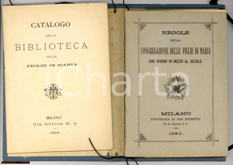 1884 MILANO Congregazione FIGLIE DI MARIA Regole Catalogo