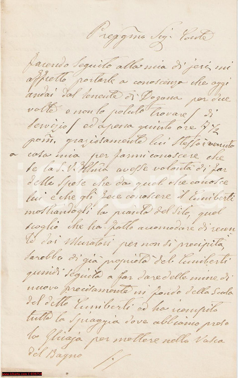 1886 GENOVA NERVI Abusi edilizi in riviera di CUNIBERTI Lettera TORNIELLI