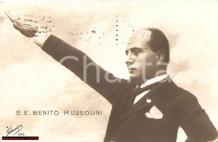 1925 Benito MUSSOLINI alza il saluto fascista FP VG