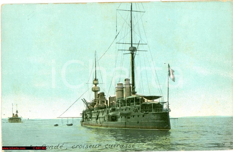 1920 circa LE CONDE' Croiseur cuirassé WAR SHIP FP NV