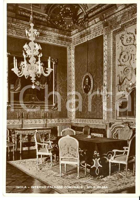 1942 IMOLA (BO)Interno del Palazzo Comunale - Sala Rossa*Cartolina Postale FG VG