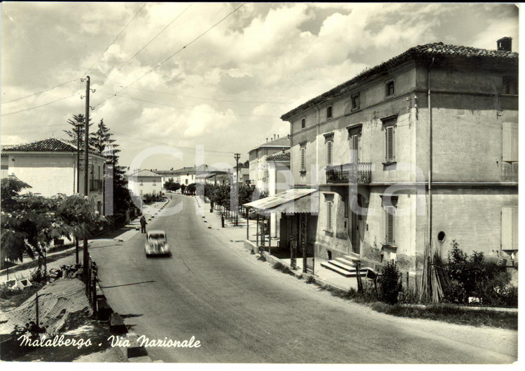 1960 ca MALALBERGO (BO) Via Nazionale *Cartolina Postale FG NV