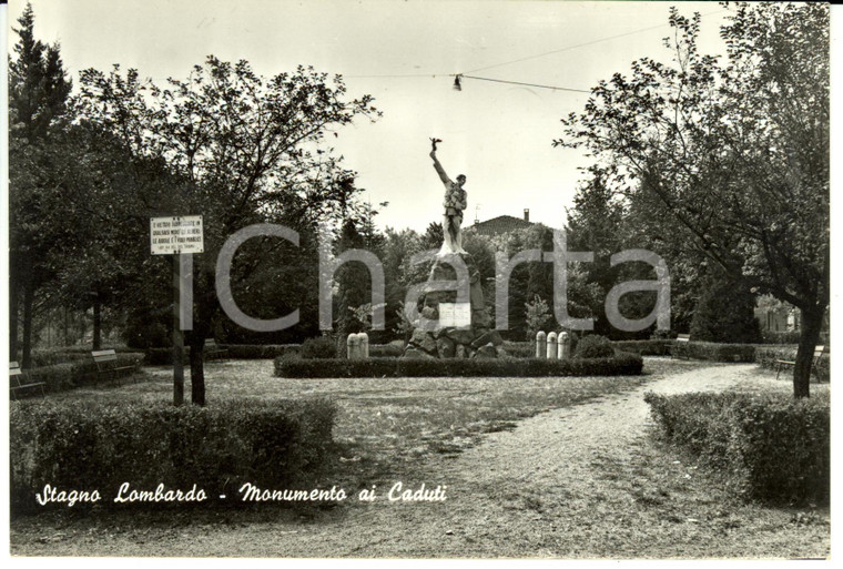 1950 ca STAGNO LOMBARDO (CR) Monumento ai caduti *Cartolina postale FG NV