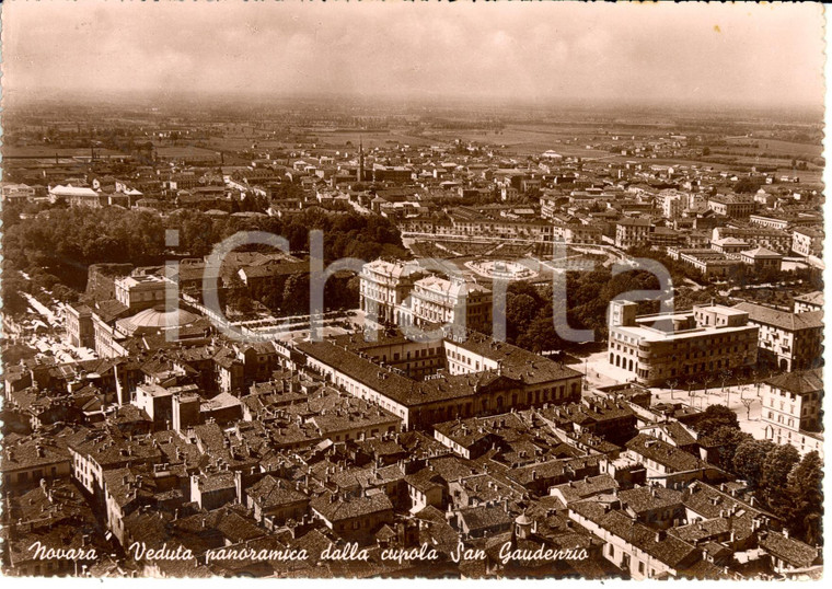 1949 NOVARA Scorcio panoramico dalla Cupola di SAN GAUDENZIO *Cartolina FG VG