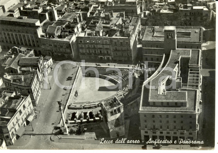 1958 LECCE Veduta aerea dell'Anfiteatro Romano *Cartolina FG VG