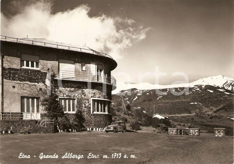 1955 CATANIA Panorama con GRANDE ALBERGO DELL'ETNA *Cartolina FG VG