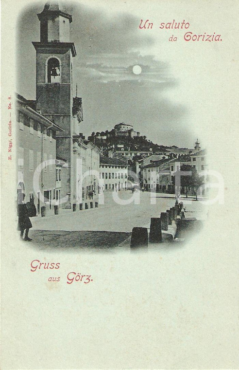 1900 ca GORIZIA Panorama della città ANIMATA *Cartolina FG NV