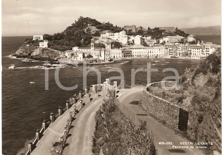 1955 SESTRI LEVANTE (GE) Vista panoramica dela città *Cartolina FG VG