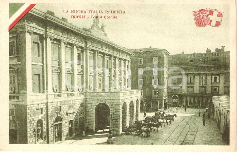 1920 TRIESTE NUOVA ITALIA REDENTA - Teatro Grande ANIMATA *Cartolina FP NV