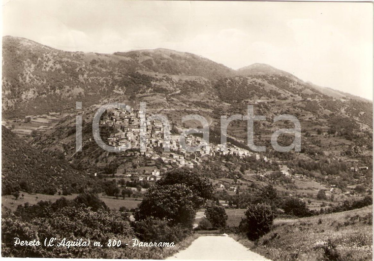1950 ca PERETO (AQ) Veduta panoramica aerea *Cartolina FG VG