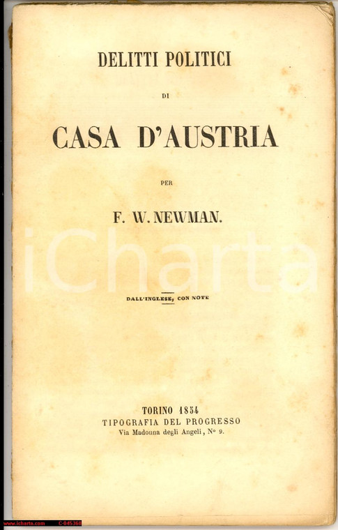 1854 F.W. NEWMAN Delitti politici di Casa d'Austria