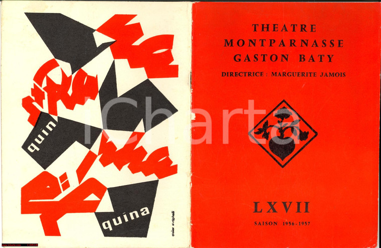1956 PARIS Theatre MONTPARNASSE Pauvre Bitos ANOUILH