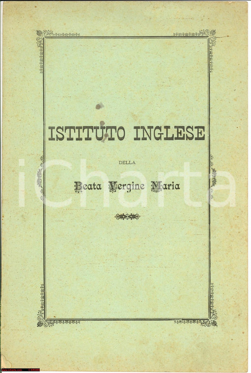 1905 ROMA Ist. INGLESE B.V.M. Pagella Maria COLETTI