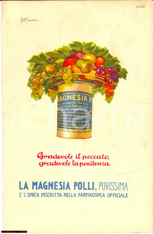 1920 ca MAGNESIA POLLI ill. R. DI MASSA pubblicità
