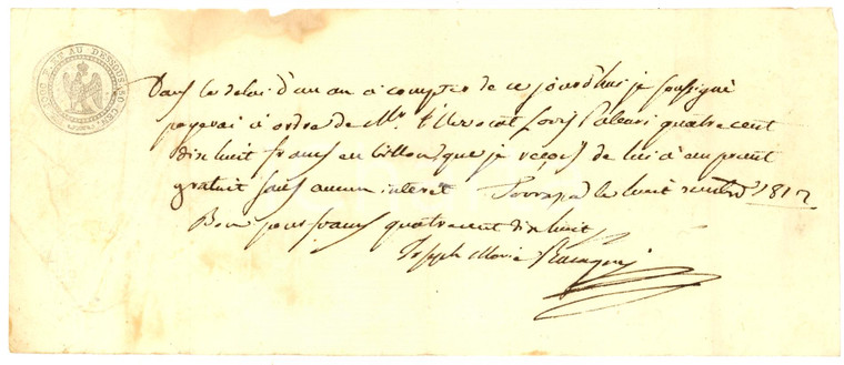 1812 TORRAZZA COSTE (PV) Debiti Giuseppe M. RACCAGNI