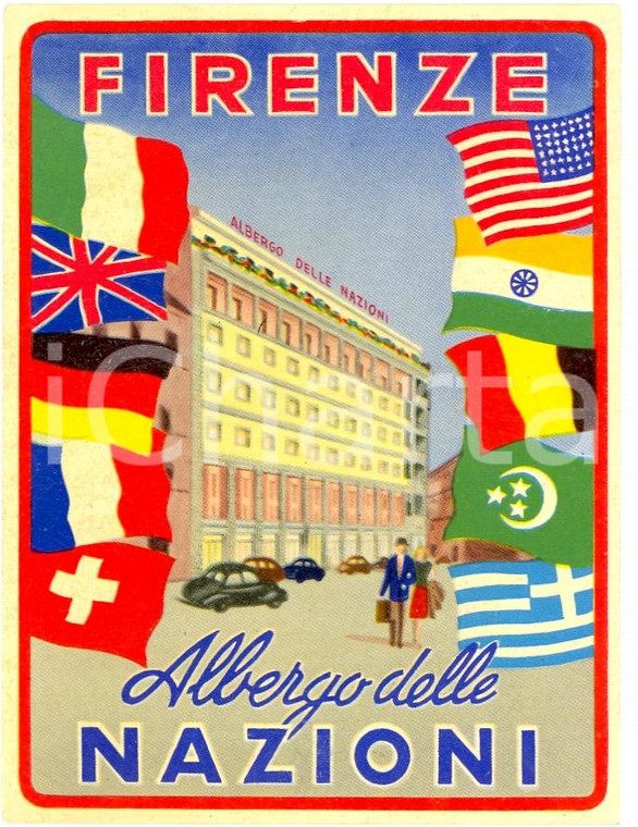 1940 FIRENZE Albergo Hotel delle Nazioni - etichetta