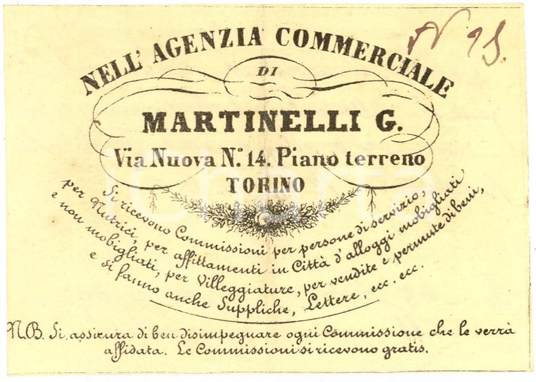 1866 TORINO Agenzia Commerciale Giovanni MARTINELLI