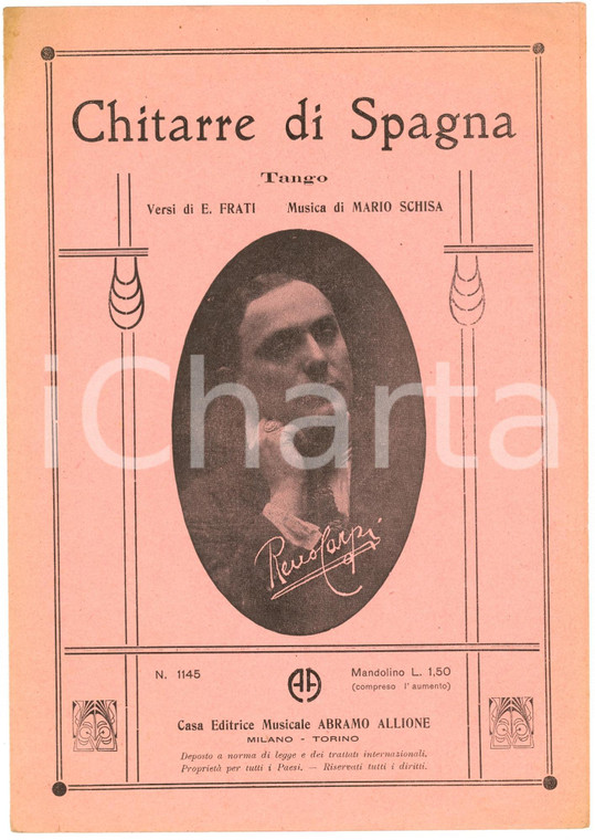 1931 CHITARRE DI SPAGNA Tango Mario SCHISA Spartito