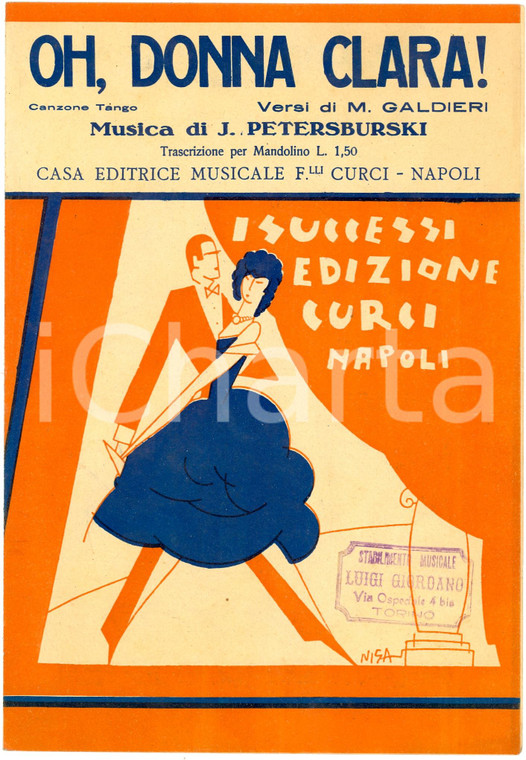 1931 OH, DONNA CLARA! Tango per mandolino ill. NISA