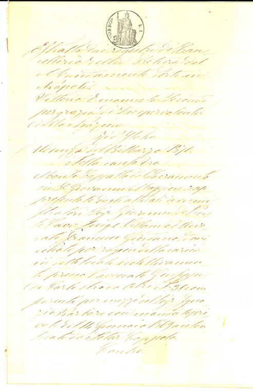 1871 NAPOLI Mariano SPARMA sfrattato dalla bottega del Monte SS.MO SACRAMENTO