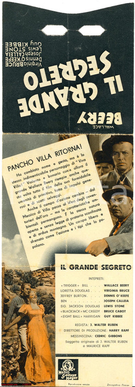 1938 Wallace Berry IL GRANDE SEGRETO pieghevole