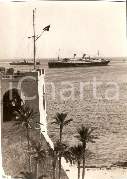 1936 TRIPOLI (LIBIA) Il CONTE BIANCAMANO entra in porto
