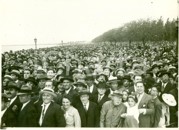 1937 BUENOS AIRES Folla Avenida COSTANERA per squadriglia italiana *AVIAZIONE
