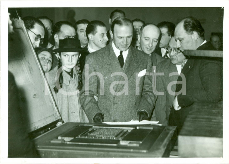 1939 MILANO MOSTRA LEONARDESCA Dino ALFIERI visita lavori LEONARDO Fotografia