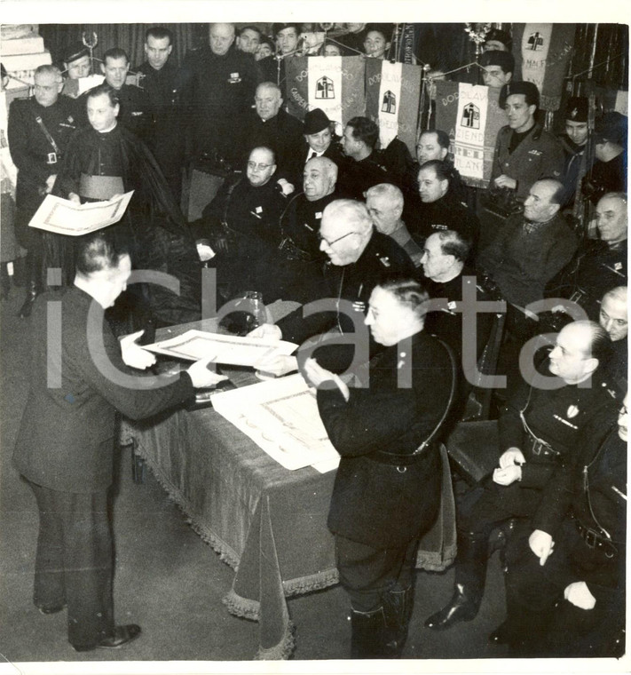 1938 MILANO Franco ANGELINI premia vincitori battaglia grano *DOPOLAVORO PIRELLI