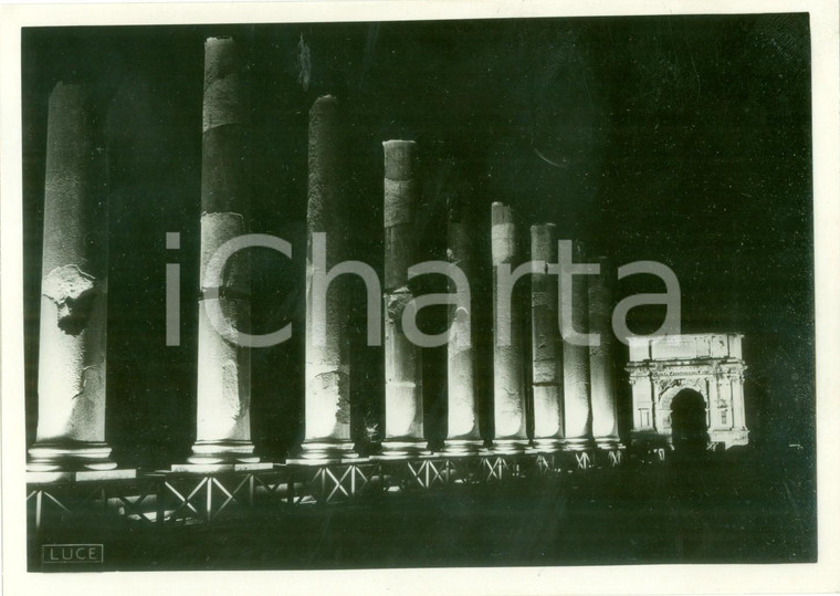 1938 ROMA Fori imperiali illuminati per la visita di Adolf HITLER *Fotografia