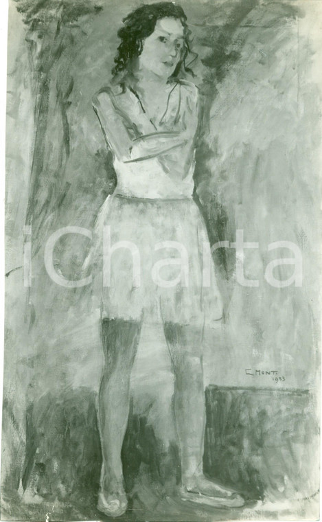 1933 MILANO Pittore Cesare MONTI La ballerina *Fotografia coeva del quadro