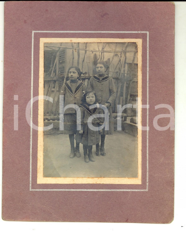 1920 ca AREA LOMBARDA (?) Tre sorelline vestite alla marinara *Foto 13x17 