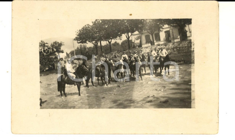 1920 ca ROMA Piazza di SIENA Gruppo di militari a cavallo *Fotografia FP NV